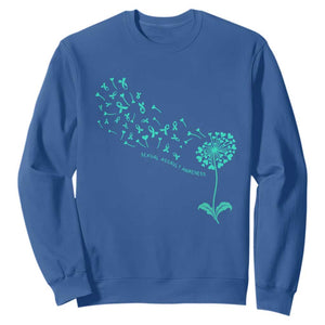 Sexual Assault Awareness Sweatshirt Teal Dandelion Ribbons TS14 Royal Blue Print Your Wear