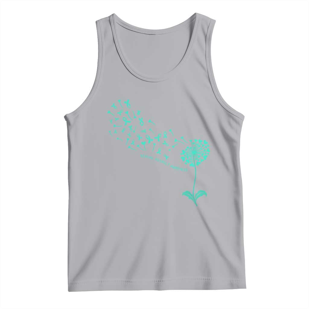 Sexual Assault Awareness Tank Top Teal Dandelion Ribbons TS14 Athletic Heather Print Your Wear