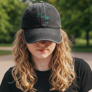 Sexual Assault Awareness Washed Cotton Baseball Cap Teal Dandelion Ribbons TS14 Print Your Wear