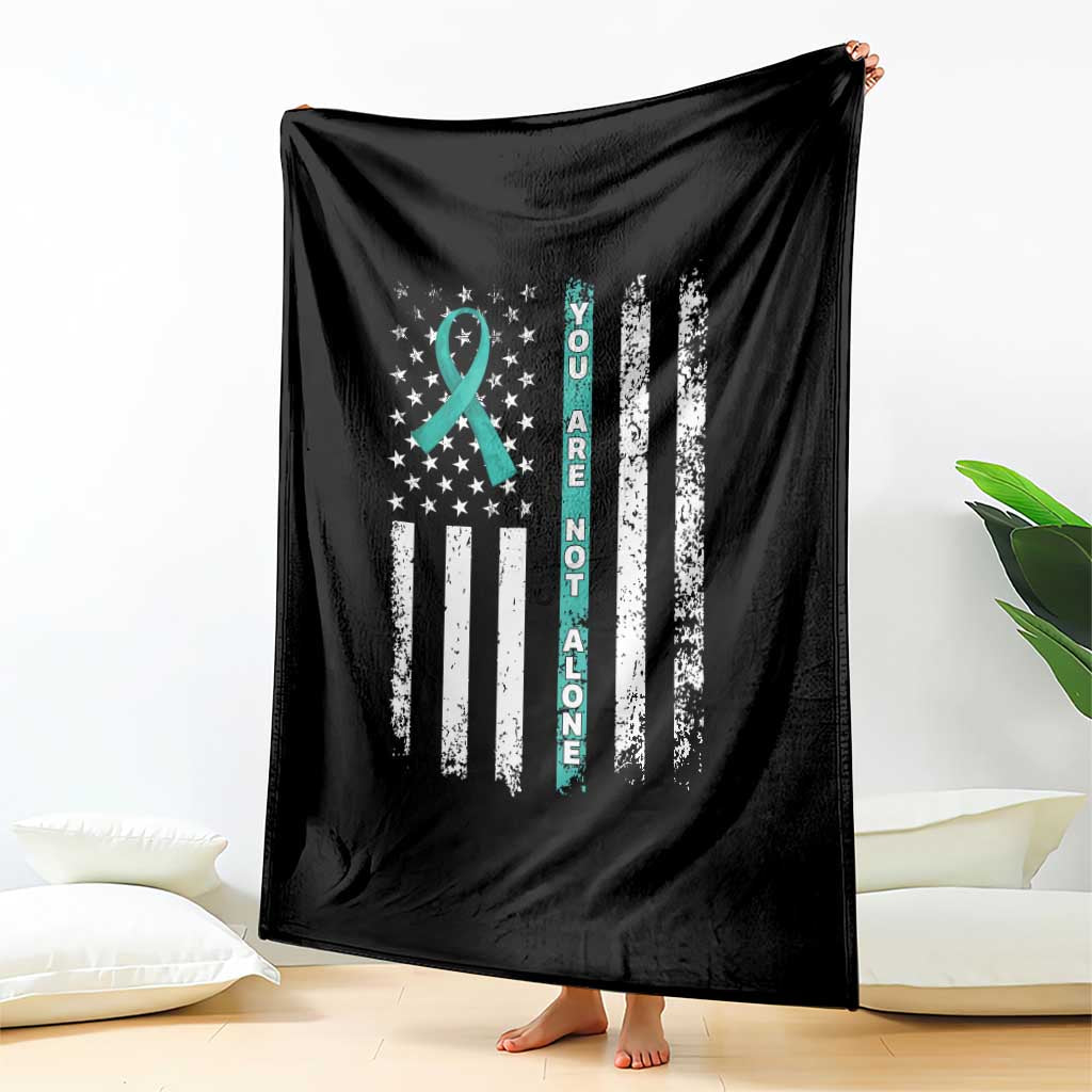 Sexual Assault Awareness Throw Blanket You Are Not Alone Ribbon Flag TS14 Print Your Wear