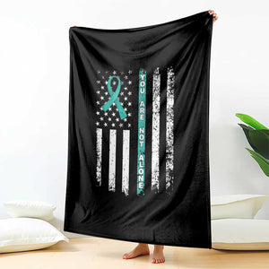 Sexual Assault Awareness Throw Blanket You Are Not Alone Ribbon Flag TS14 Print Your Wear