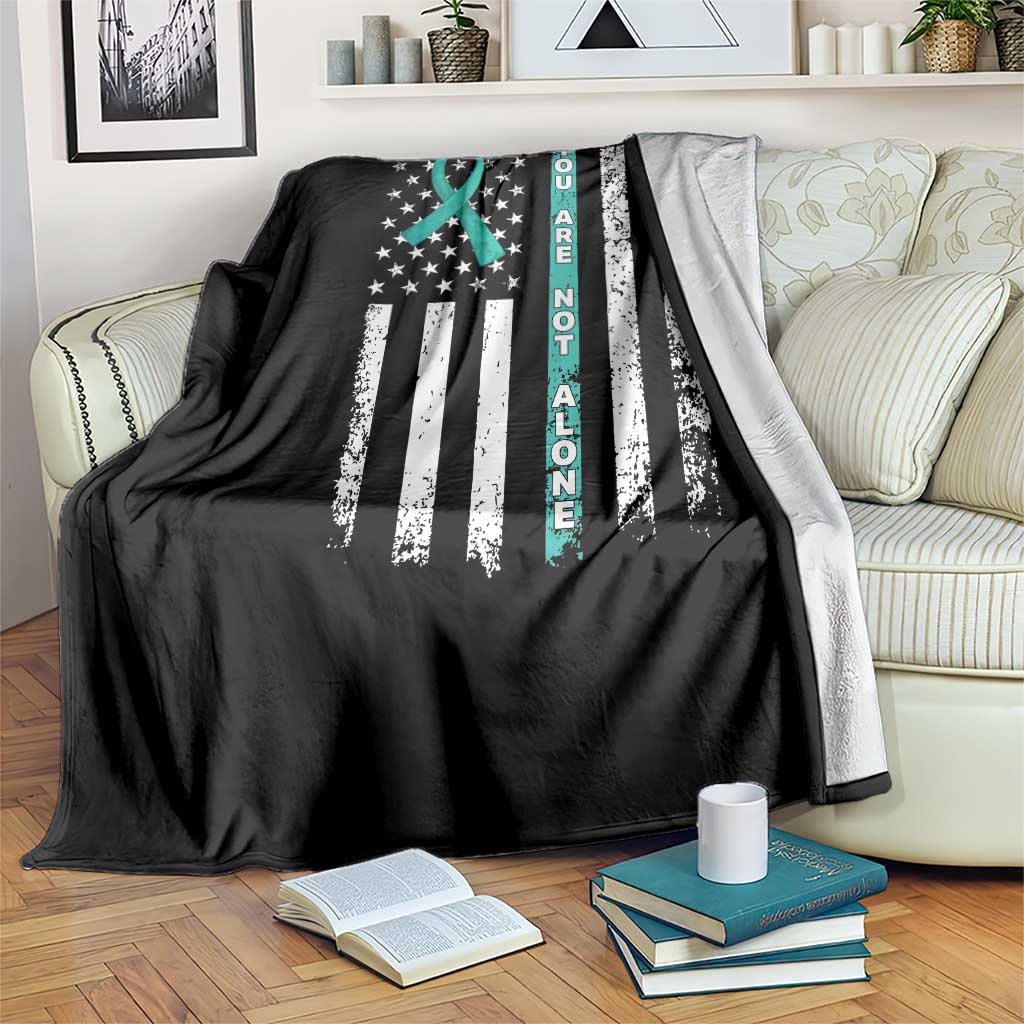 Sexual Assault Awareness Throw Blanket You Are Not Alone Ribbon Flag TS14 Print Your Wear