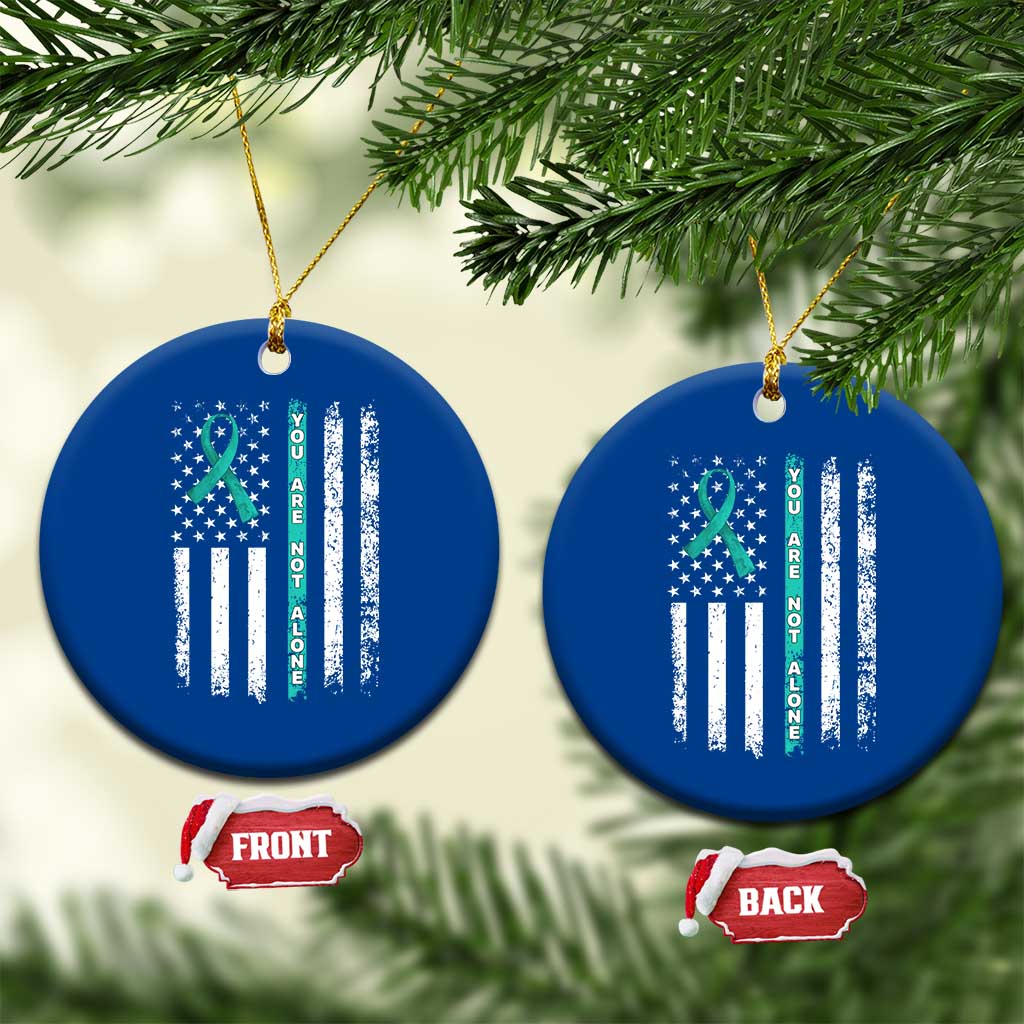 Sexual Assault Awareness Ceramic Ornament You Are Not Alone Ribbon Flag TS14 1pc Blue Print Your Wear