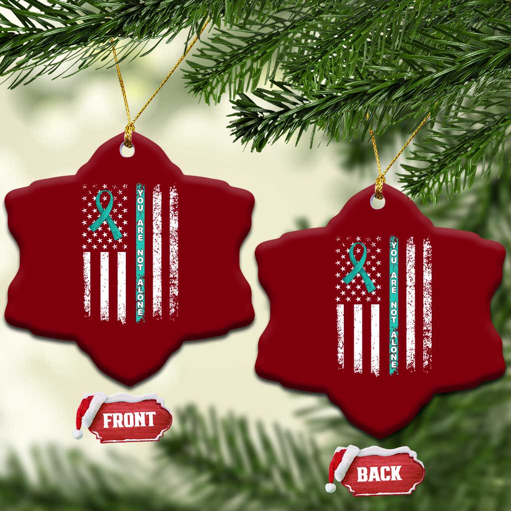 Sexual Assault Awareness Ceramic Ornament You Are Not Alone Ribbon Flag TS14 Print Your Wear
