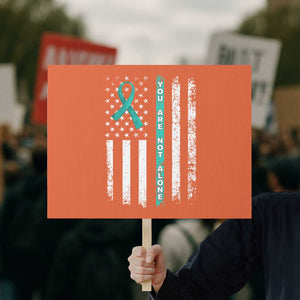 Sexual Assault Awareness Protest Sign You Are Not Alone Ribbon Flag TS14 Horizontal 18" × 24" Orange Print Your Wear