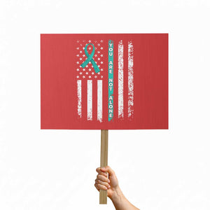 Sexual Assault Awareness Protest Sign You Are Not Alone Ribbon Flag TS14 Horizontal 18" × 24" Red Print Your Wear