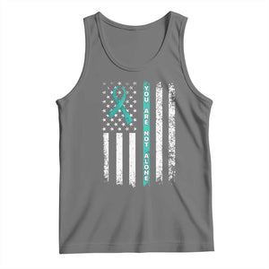 Sexual Assault Awareness Tank Top You Are Not Alone Ribbon Flag TS14 Black Heather Print Your Wear
