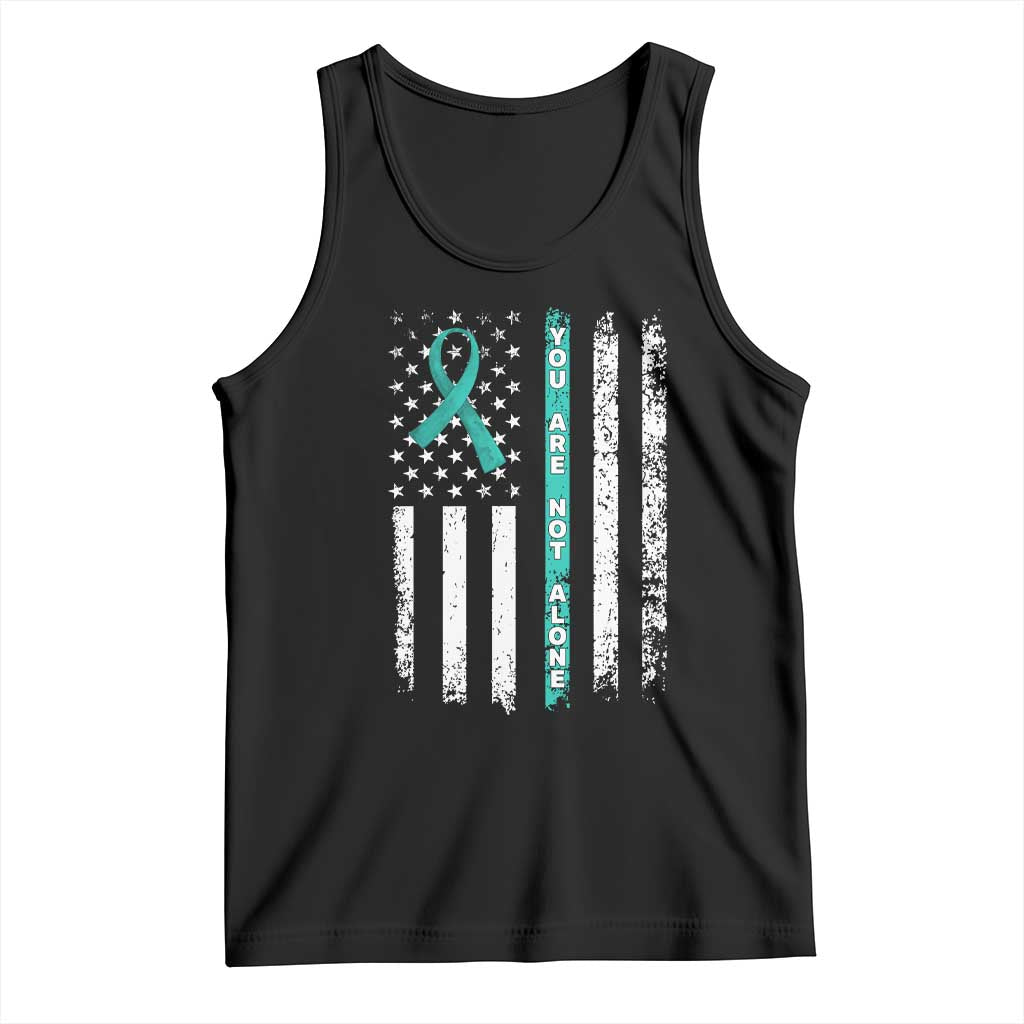 Sexual Assault Awareness Tank Top You Are Not Alone Ribbon Flag TS14 Black Print Your Wear