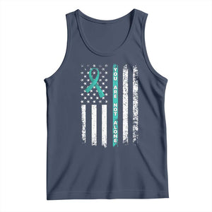 Sexual Assault Awareness Tank Top You Are Not Alone Ribbon Flag TS14 Navy Print Your Wear