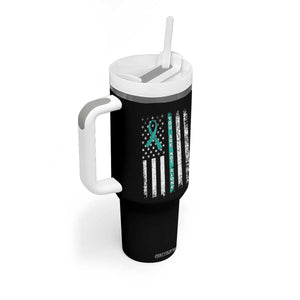 Sexual Assault Awareness Tumbler With Handle You Are Not Alone Ribbon Flag TS14 Print Your Wear