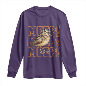 Woodcock Meep Long Sleeve Shirt Funny Nature Lover TS14 Purple Print Your Wear