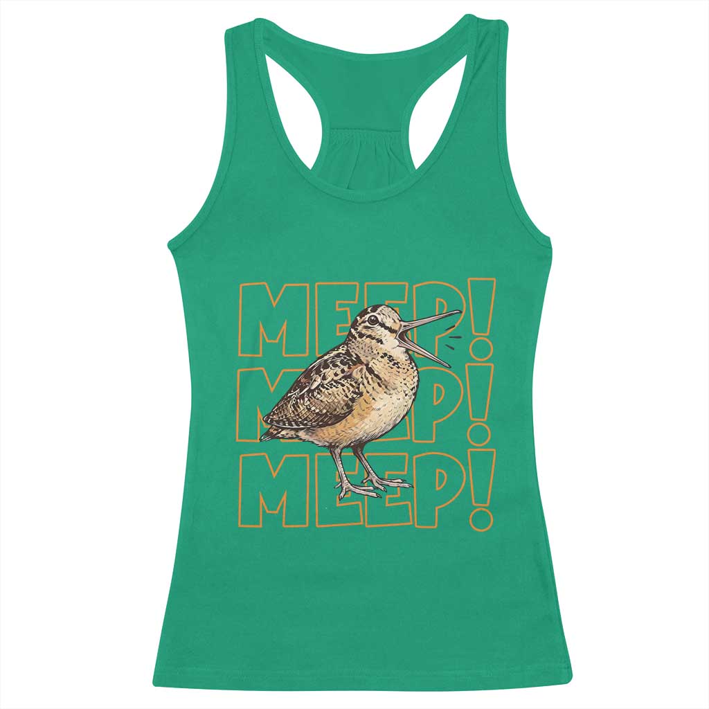 Woodcock Meep Racerback Tank Top Funny Nature Lover TS14 Irish Green Print Your Wear