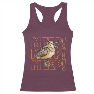 Woodcock Meep Racerback Tank Top Funny Nature Lover TS14 Maroon Print Your Wear