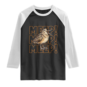 Woodcock Meep Raglan Shirt Funny Nature Lover TS14 Black White Print Your Wear