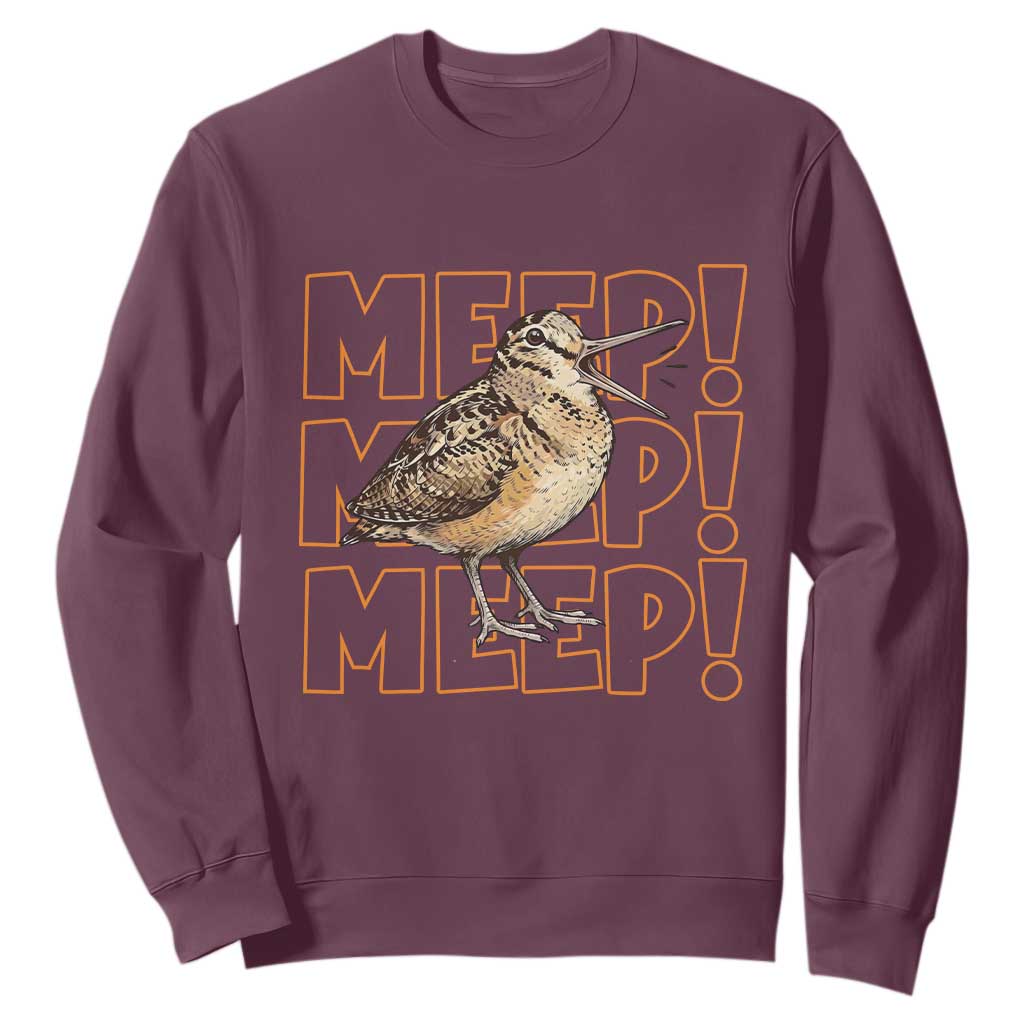 Woodcock Meep Sweatshirt Funny Nature Lover TS14 Maroon Print Your Wear
