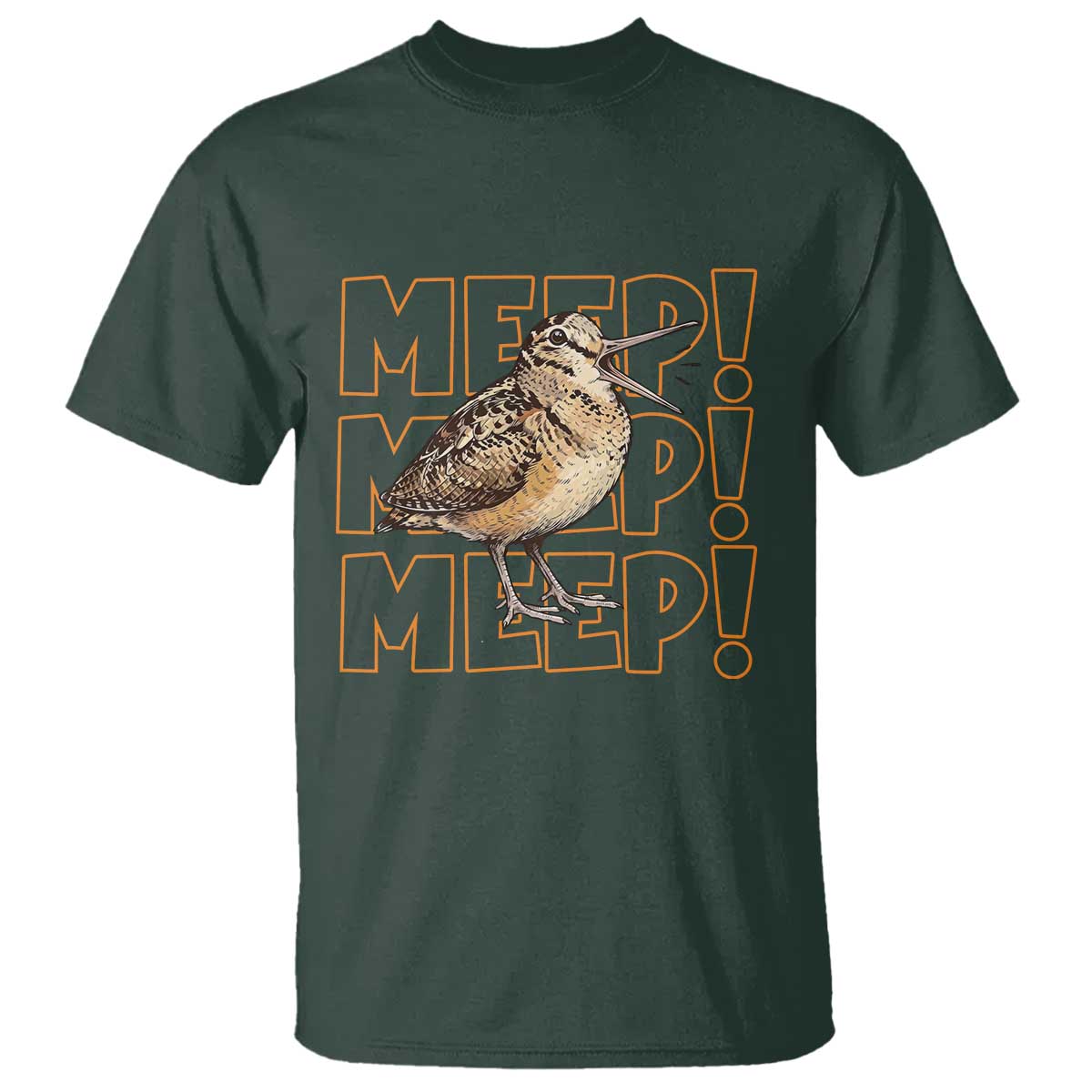 Woodcock Meep T Shirt Funny Nature Lover TS14 Dark Forest Green Print Your Wear