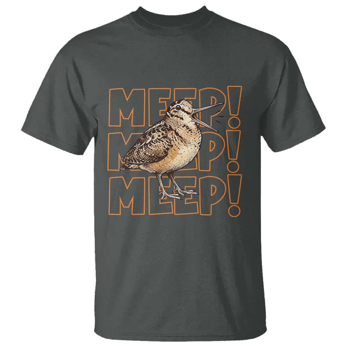 Woodcock Meep T Shirt Funny Nature Lover TS14 Dark Heather Print Your Wear