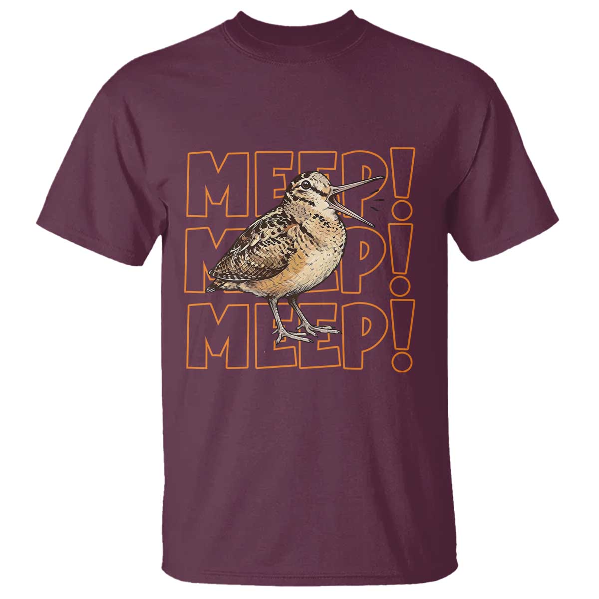 Woodcock Meep T Shirt Funny Nature Lover TS14 Maroon Print Your Wear