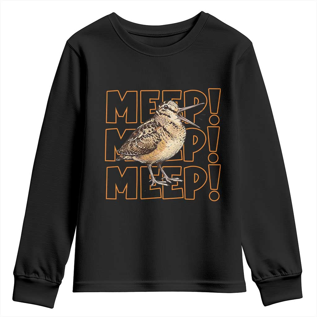 Woodcock Meep Youth Sweatshirt Funny Nature Lover TS14 Black Print Your Wear