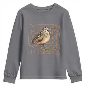 Woodcock Meep Youth Sweatshirt Funny Nature Lover TS14 Charcoal Print Your Wear
