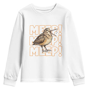 Woodcock Meep Youth Sweatshirt Funny Nature Lover TS14 White Print Your Wear