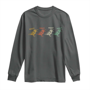 Meep Woodcock Long Sleeve Shirt Retro Timberdoodle Wildlife TS14 Dark Heather Print Your Wear