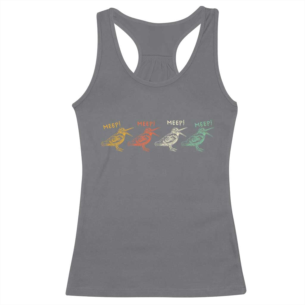 Meep Woodcock Racerback Tank Top Retro Timberdoodle Wildlife TS14 Charcoal Print Your Wear