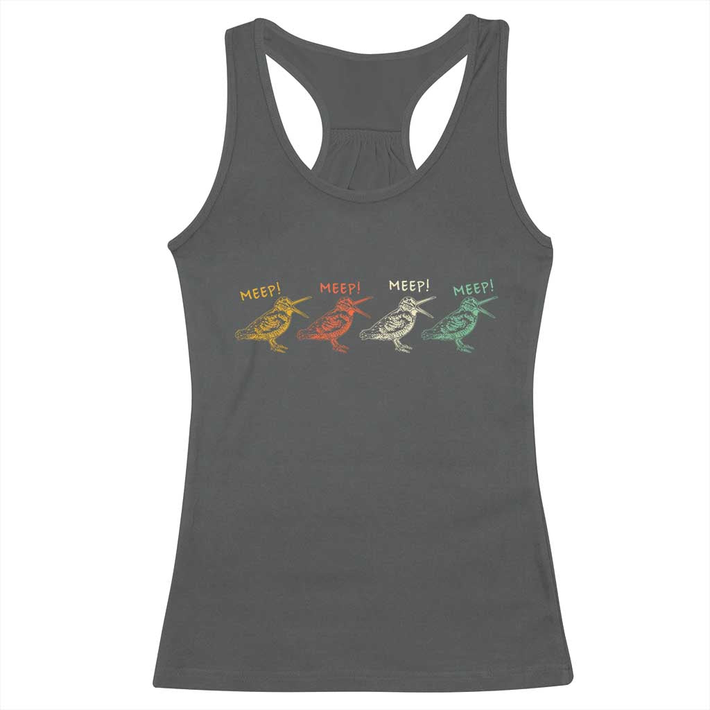 Meep Woodcock Racerback Tank Top Retro Timberdoodle Wildlife TS14 Dark Heather Print Your Wear