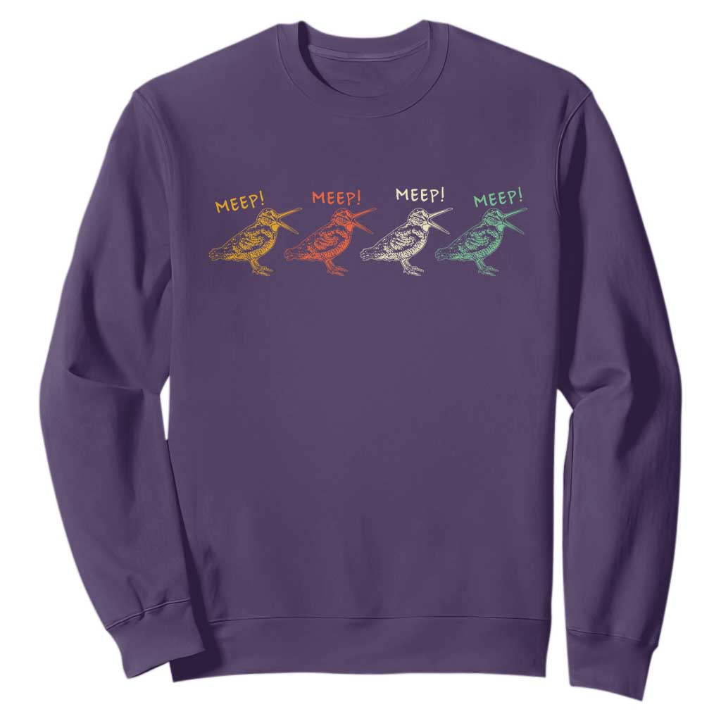 Meep Woodcock Sweatshirt Retro Timberdoodle Wildlife TS14 Purple Print Your Wear