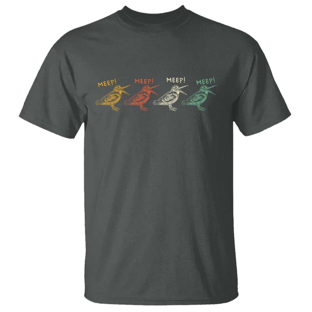 Meep Woodcock T Shirt Retro Timberdoodle Wildlife TS14 Dark Heather Print Your Wear