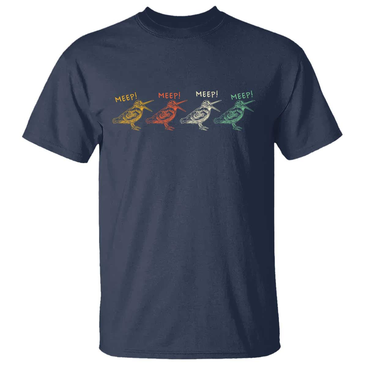 Meep Woodcock T Shirt Retro Timberdoodle Wildlife TS14 Navy Print Your Wear