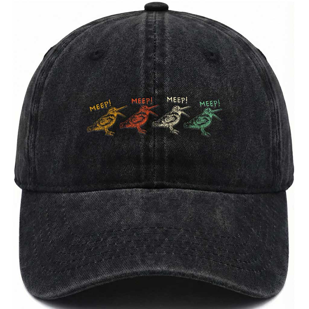 Meep Woodcock Washed Cotton Baseball Cap Retro Timberdoodle Wildlife TS14 Print Your Wear