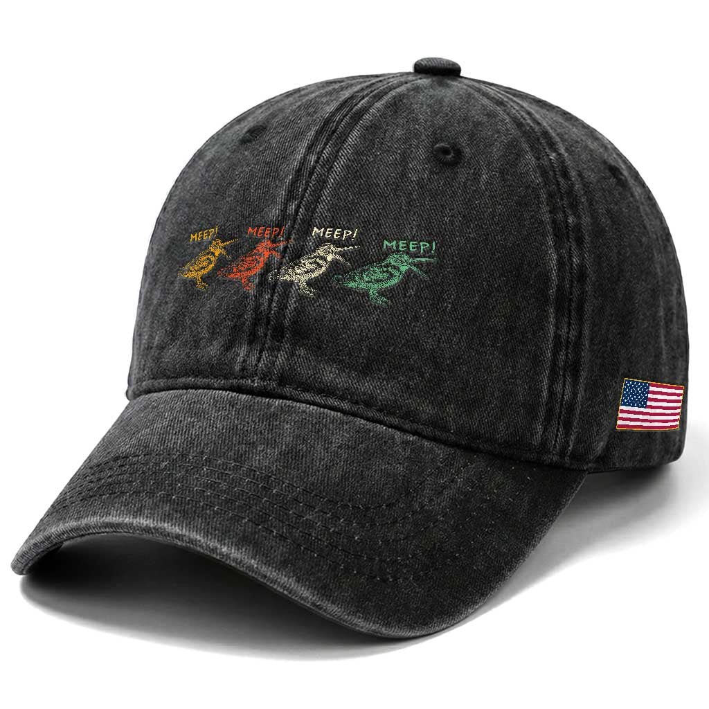 Meep Woodcock Washed Cotton Baseball Cap Retro Timberdoodle Wildlife TS14 Print Your Wear