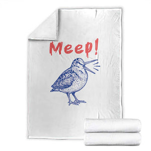 Meep Woodcock Throw Blanket Cute Bird Meme TS14 White Print Your Wear