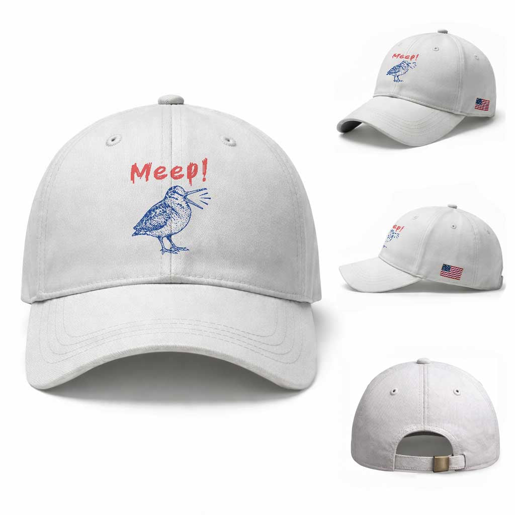 Meep Woodcock Baseball Cap Cute Bird Meme TS14 Baseball Cap Universal Fit White Print Your Wear