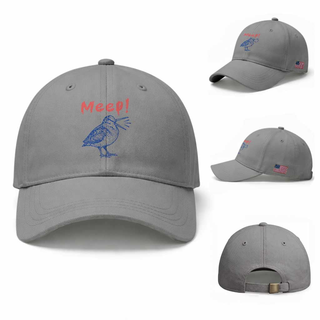 Meep Woodcock Baseball Cap Cute Bird Meme TS14 Baseball Cap Universal Fit Sport Gray Print Your Wear