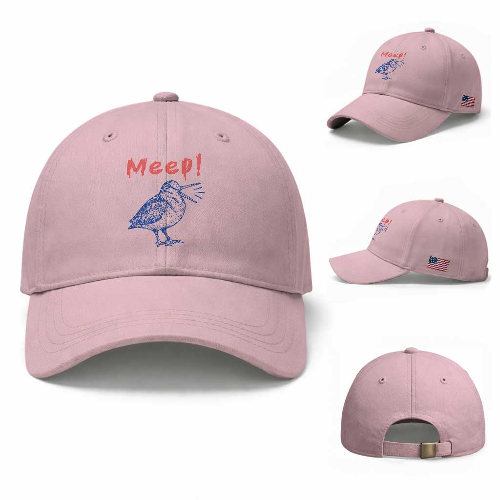 Meep Woodcock Baseball Cap Cute Bird Meme TS14 Baseball Cap Universal Fit Light Pink Print Your Wear