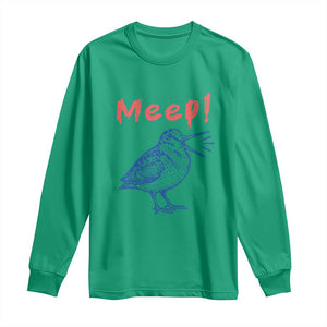 Meep Woodcock Long Sleeve Shirt Cute Bird Meme TS14 Irish Green Print Your Wear