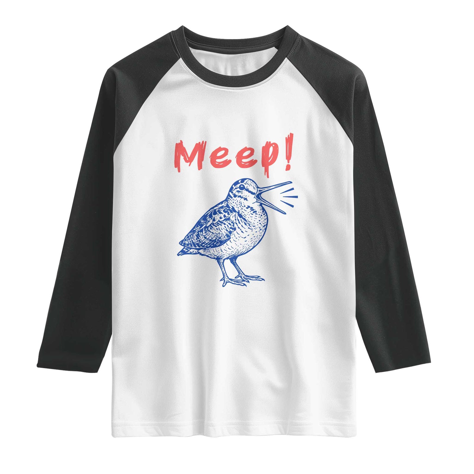 Meep Woodcock Raglan Shirt Cute Bird Meme TS14 White Black Print Your Wear