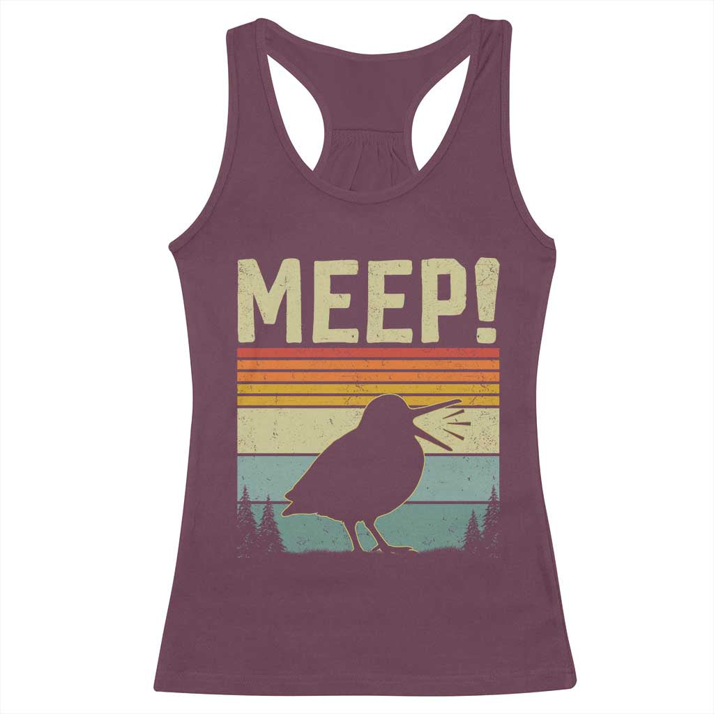 Meep Woodcock Racerback Tank Top Funny Nature Lover TS14 Maroon Print Your Wear