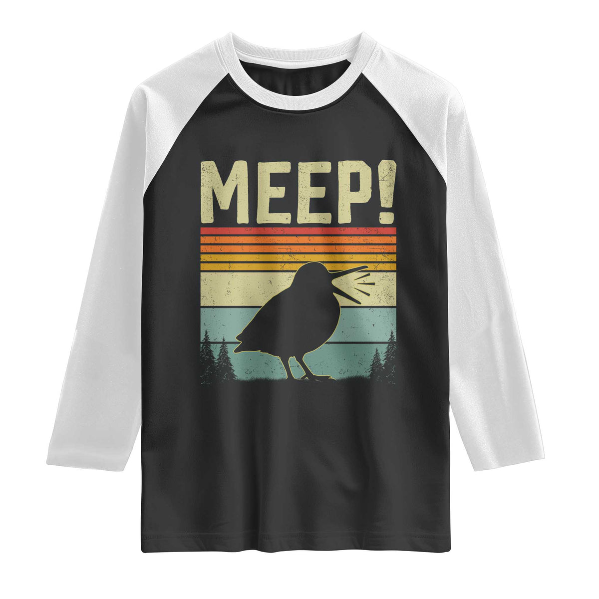 Meep Woodcock Raglan Shirt Funny Nature Lover TS14 Black White Print Your Wear
