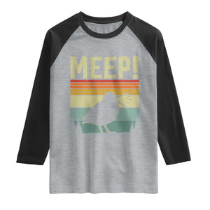 Meep Woodcock Raglan Shirt Funny Nature Lover TS14 Heather Gray Black Print Your Wear
