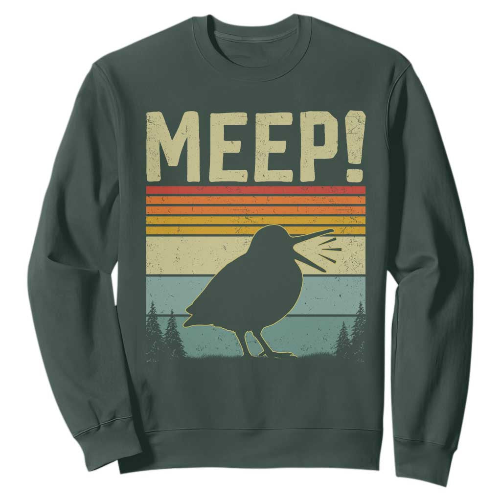 Meep Woodcock Sweatshirt Funny Nature Lover TS14 Dark Forest Green Print Your Wear
