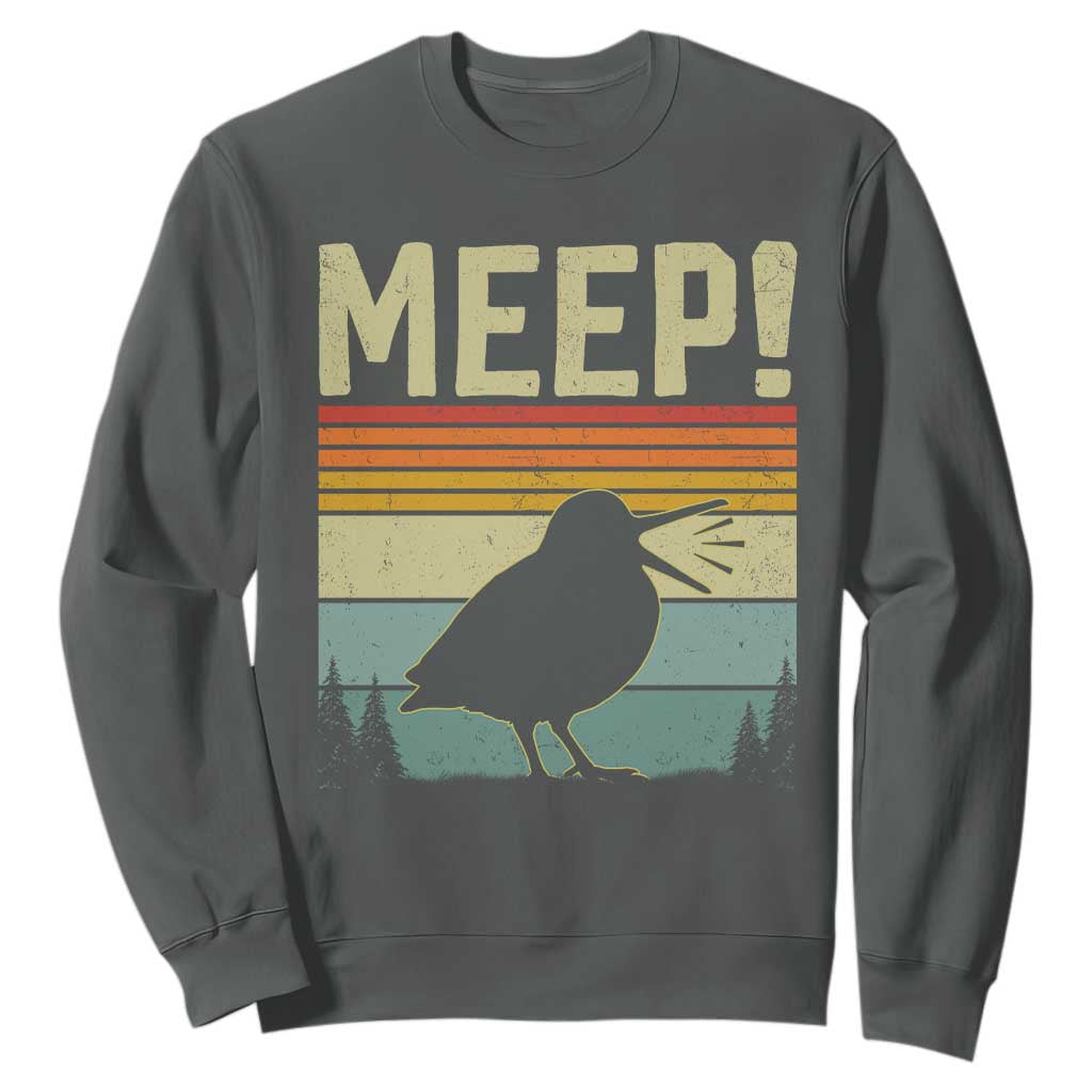 Meep Woodcock Sweatshirt Funny Nature Lover TS14 Dark Heather Print Your Wear