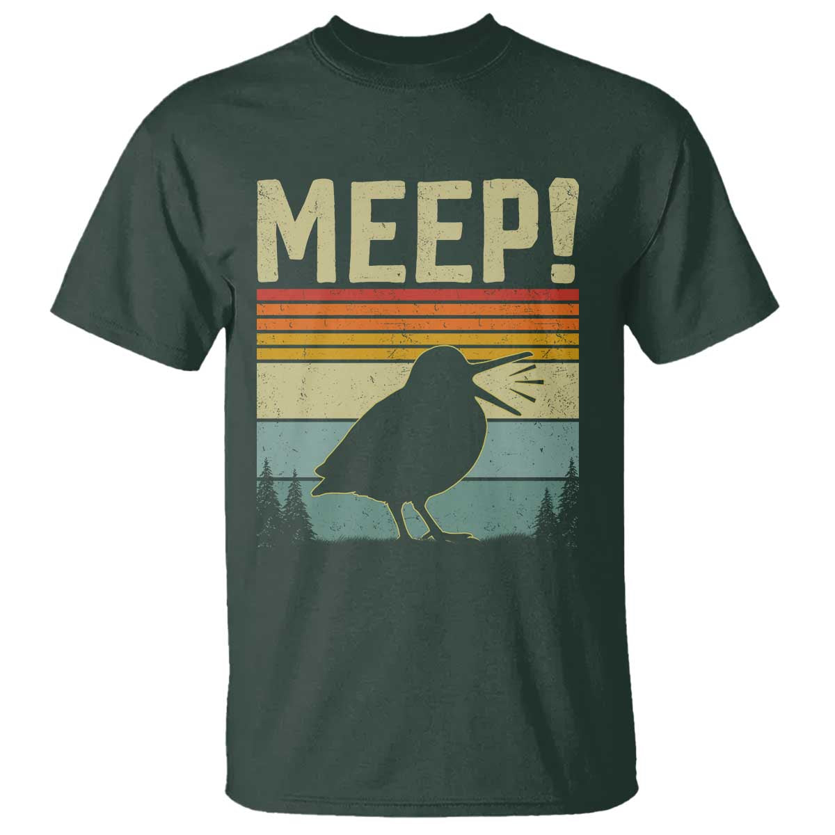 Meep Woodcock T Shirt Funny Nature Lover TS14 Dark Forest Green Print Your Wear