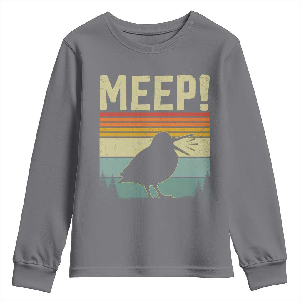 Meep Woodcock Youth Sweatshirt Funny Nature Lover TS14 Charcoal Print Your Wear