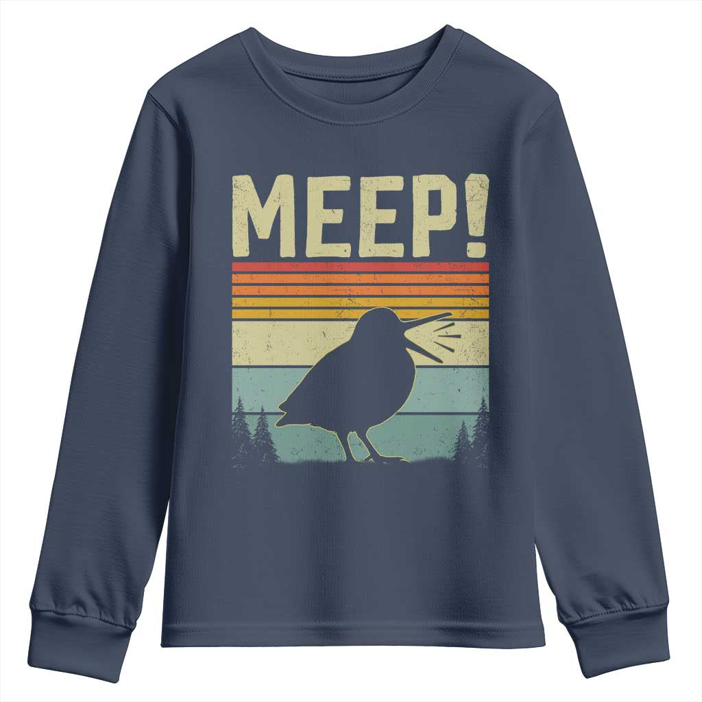 Meep Woodcock Youth Sweatshirt Funny Nature Lover TS14 Navy Print Your Wear