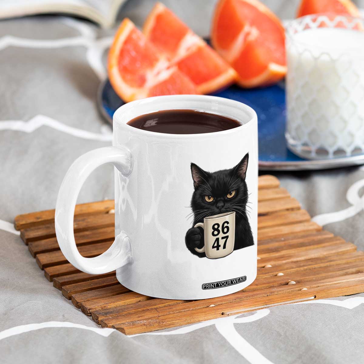 8647 Impeach Trump Coffee Mug Funny Black Cat Anti FDT Political TS14 Print Your Wear