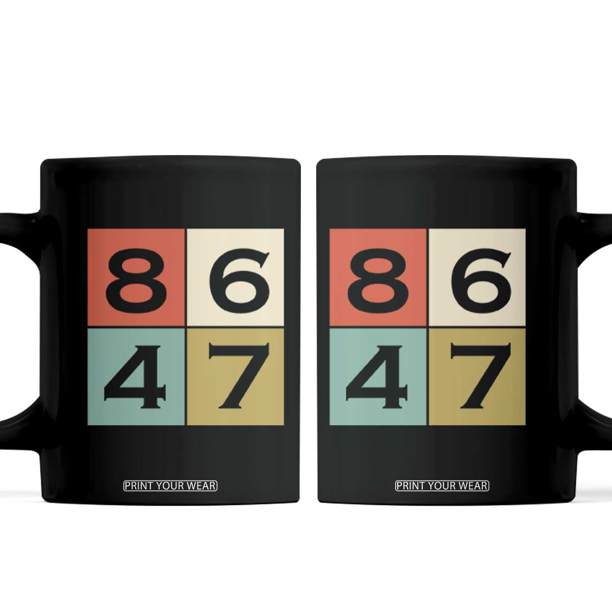 Retro Vintage 8647 Coffee Mug Classic Vintage 80s Style TS14 Black Print Your Wear
