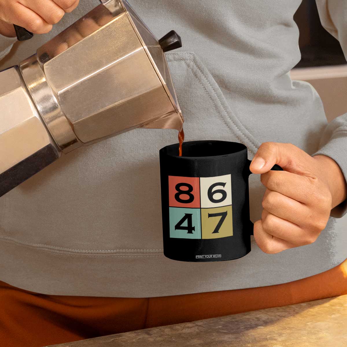 Retro Vintage 8647 Coffee Mug Classic Vintage 80s Style TS14 Print Your Wear